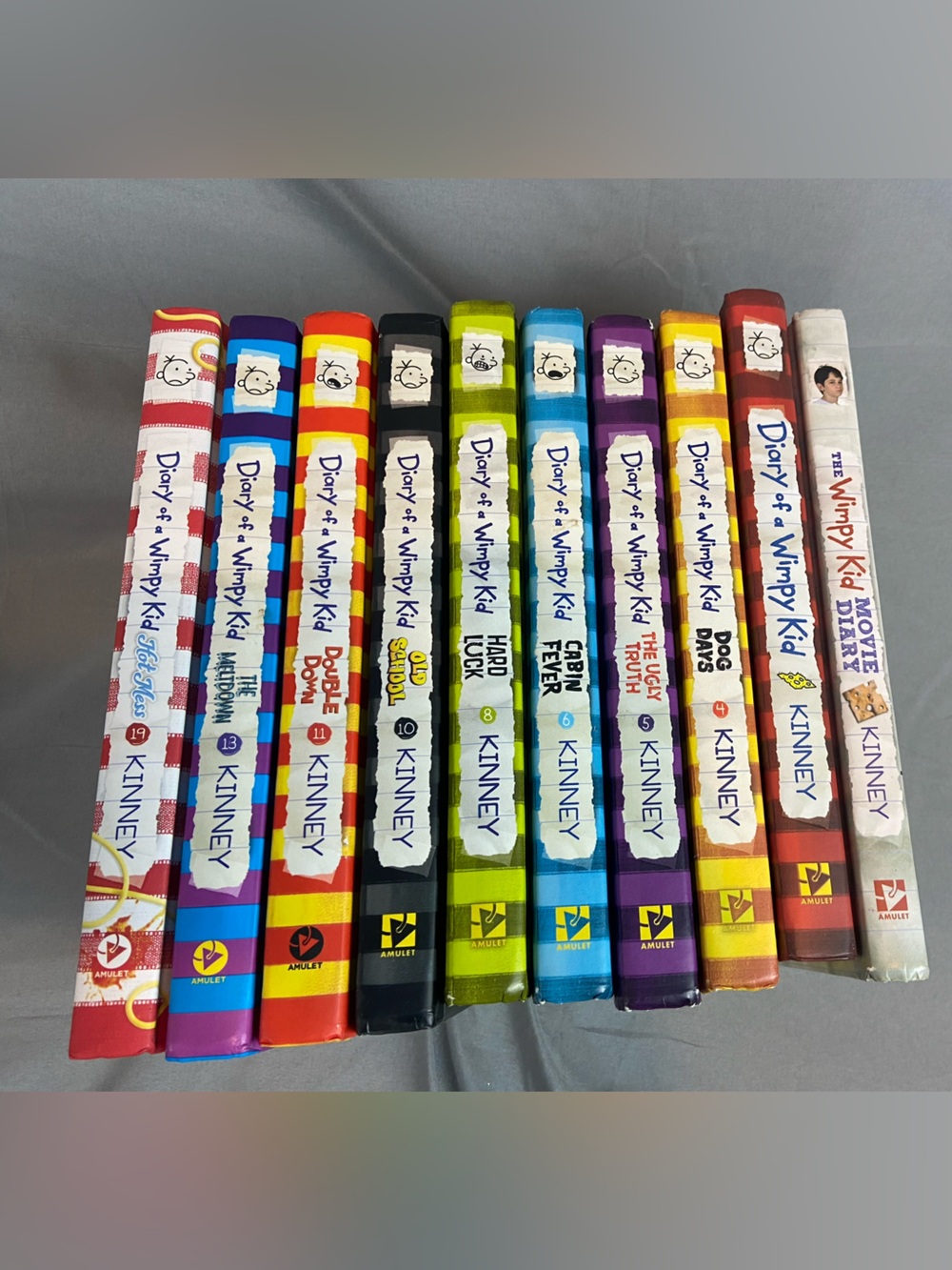 Diary of a Wimpy Kid Book Set of 10 by Jeff Kinney See photo for titles